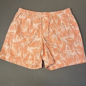 Lands End-Size 12P Orange Leaf Pull On Shorts Mid Rise Womens Vacation